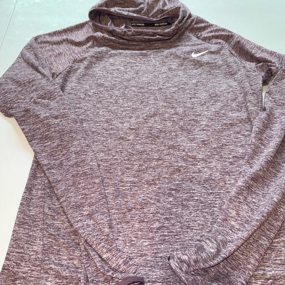 Nike Tops - Nike Shirt Womens Medium Purple Dri Fit Logo Performance Running Hooded Hoodie